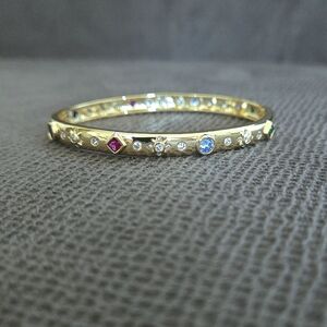 Zeyzey Thin Gold💛 Hinged Bracelet with Cubic Zirconias💎 - NWT